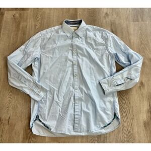 Robert Graham Men's Medium Button Front Shirt Blue Long Sleeve Tailored Fit